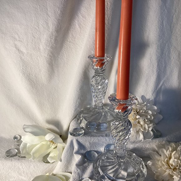 Fostoria Colony style candle stick pair - Picture 6 of 6